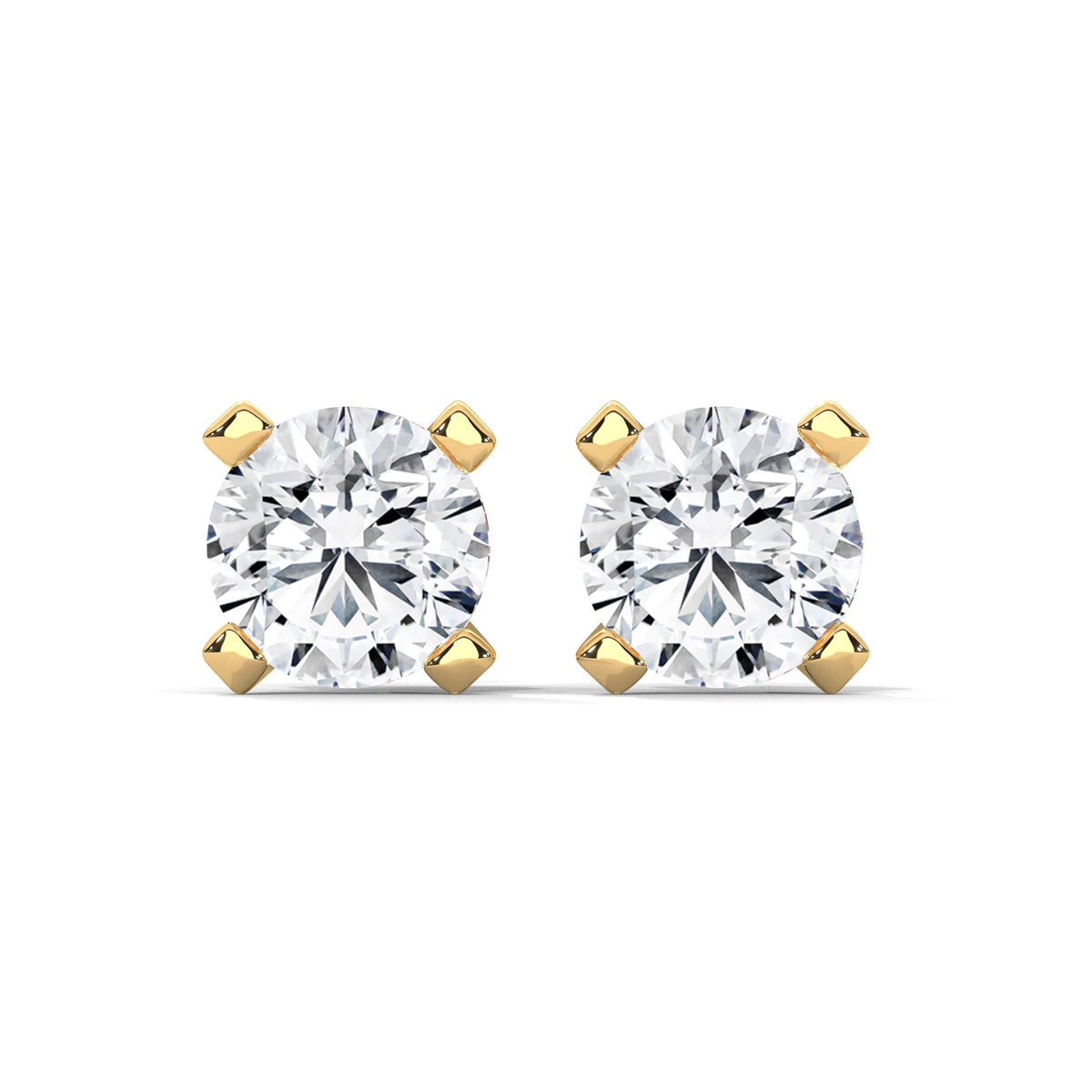 Brilliant Ice Solitaire Stud Earrings