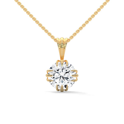 Crescent Claw Solitaire Pendant — IGI Certified Diamond Jewellery | My Carat India