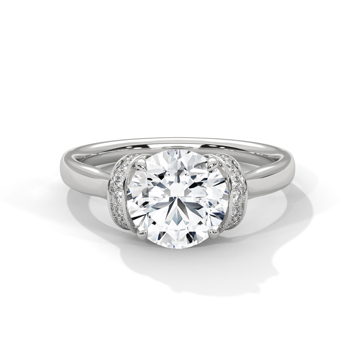 Crown Bloom Solitaire Ring