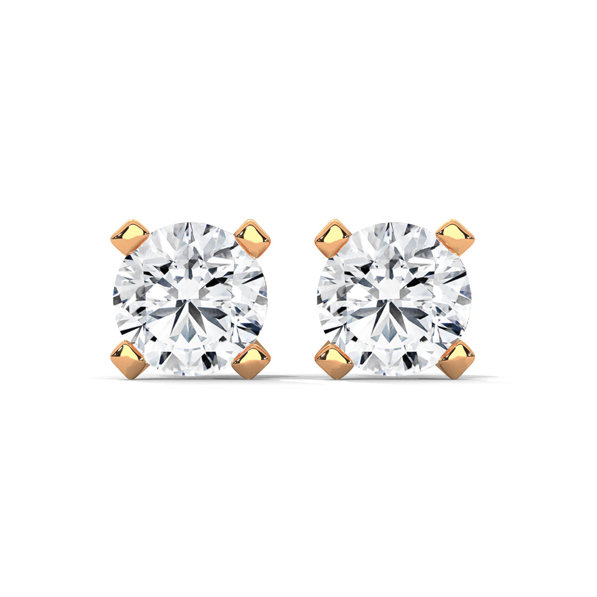 Brilliant Ice Solitaire Stud Earrings
