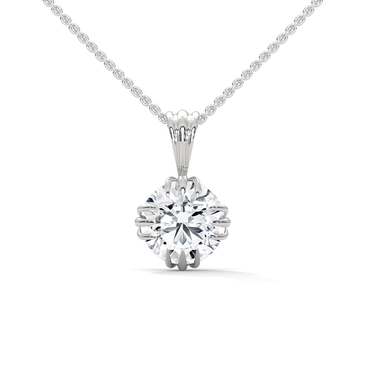 Crescent Claw Solitaire Pendant