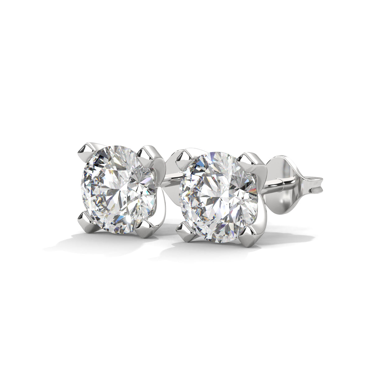 Brilliant Ice Solitaire Stud Earrings