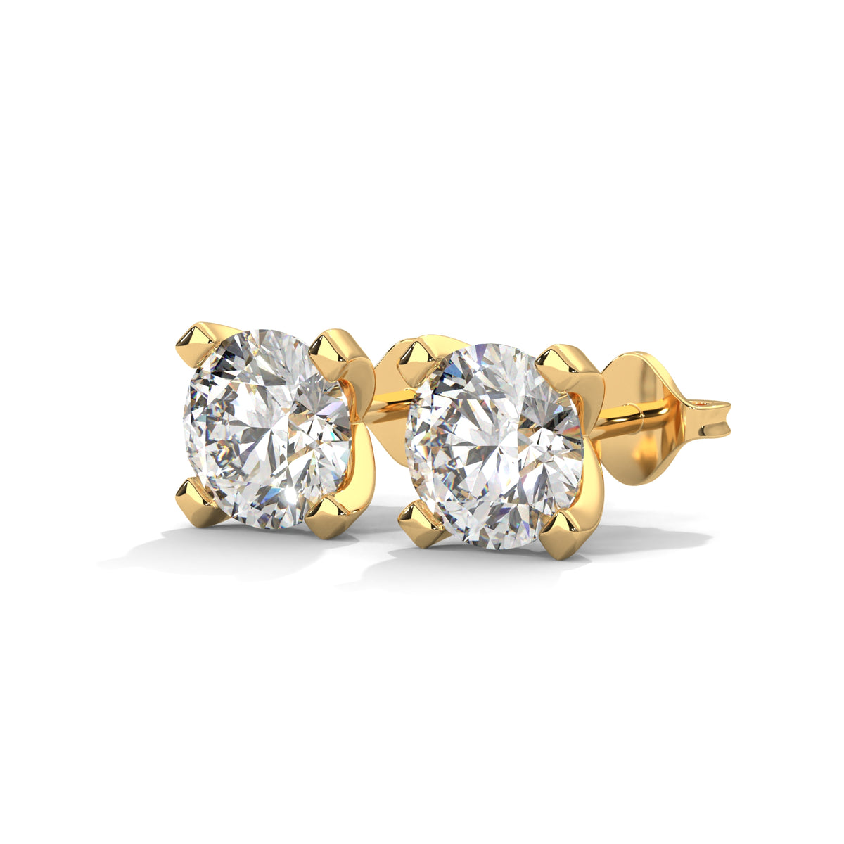Brilliant Ice Solitaire Stud Earrings