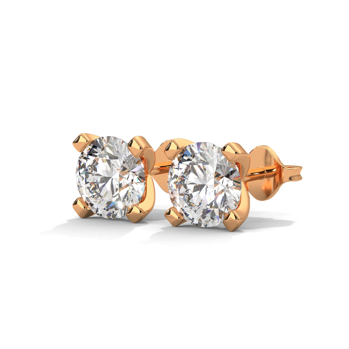 Brilliant Ice Solitaire Stud Earrings