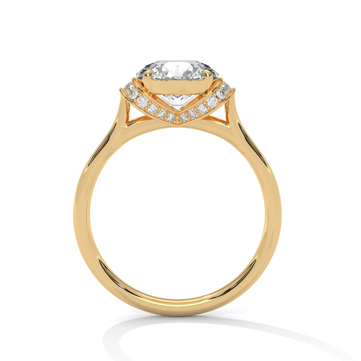 Crown Bloom Solitaire Ring