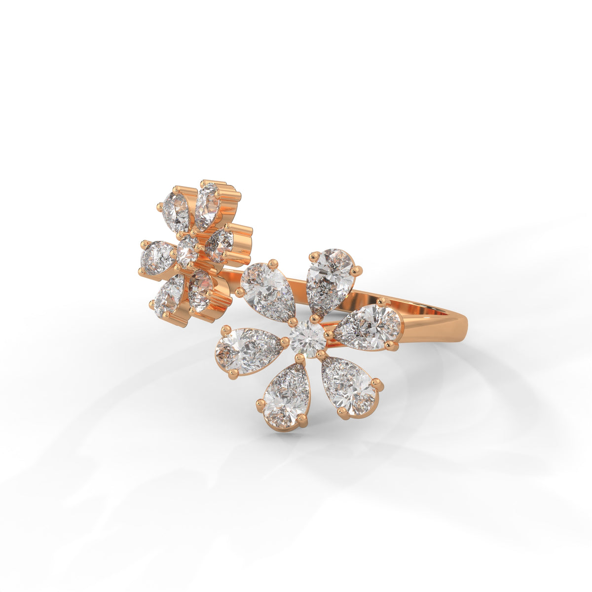 Blooming Snowflake Cluster Ring
