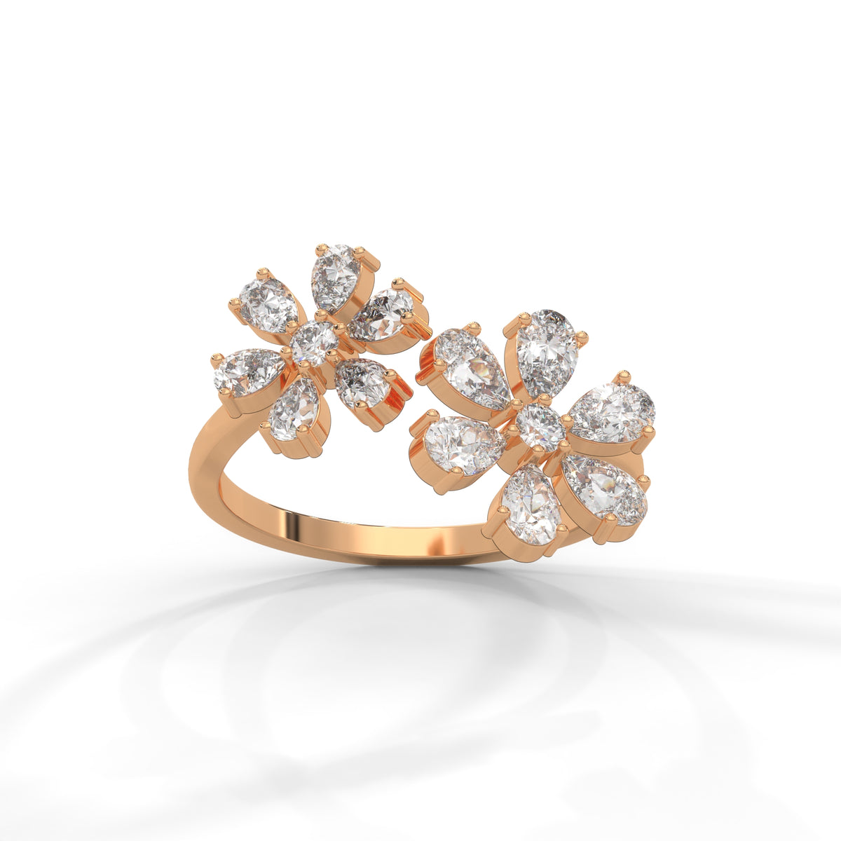 Blooming Snowflake Cluster Ring