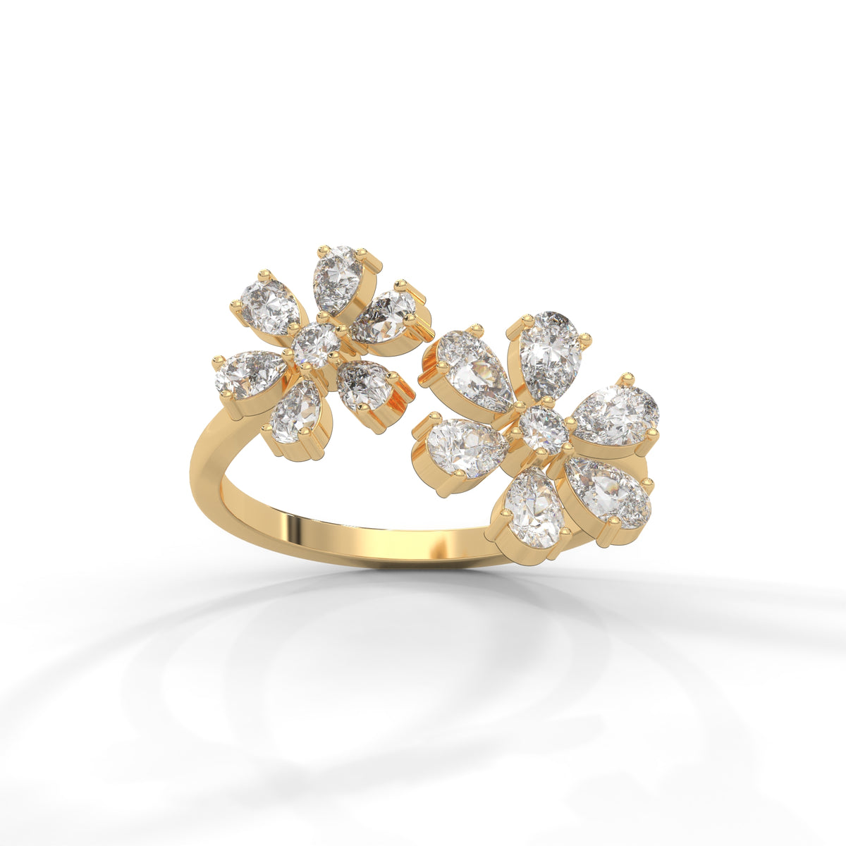 Blooming Snowflake Cluster Ring