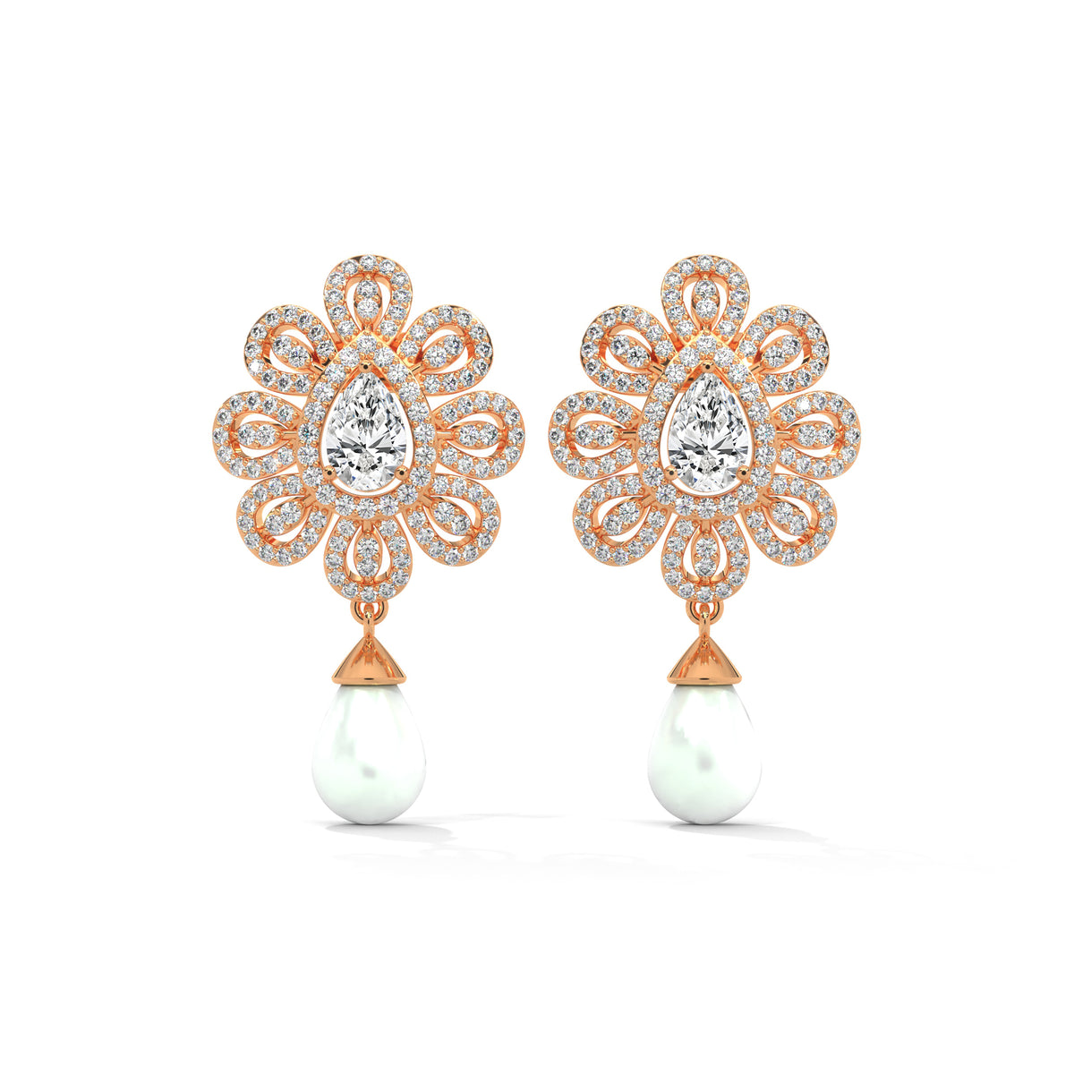 Blooming Petal Halo Dangler Earrings