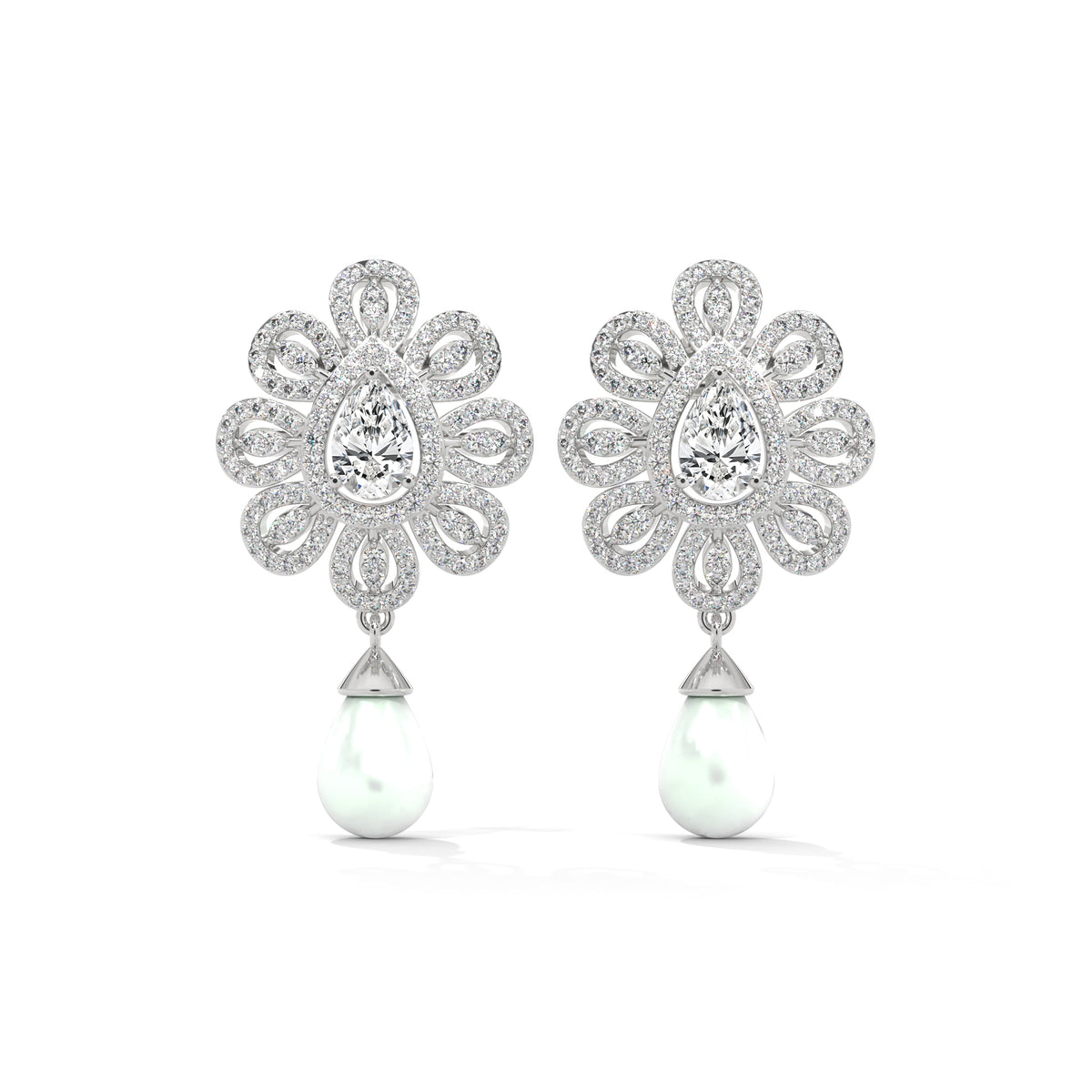 Blooming Petal Halo Dangler Earrings