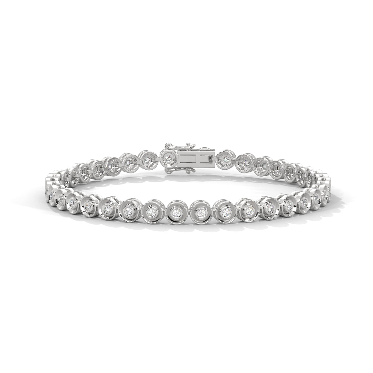 Bezel Circle Tennis Bracelet