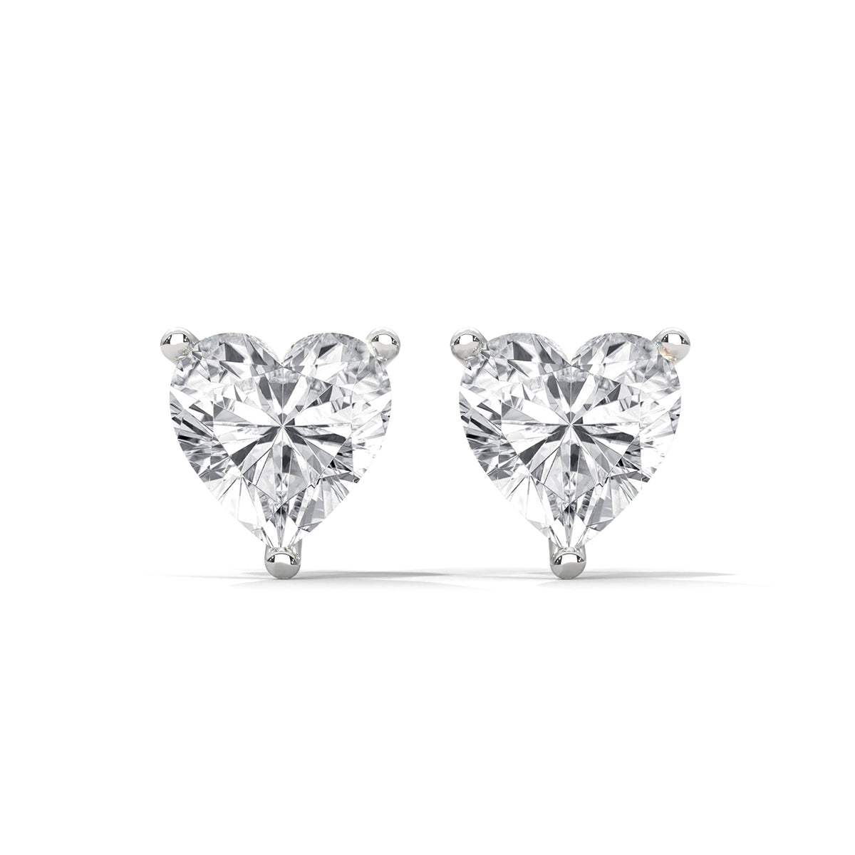 Sweetheart Solitaire Stud Earrings