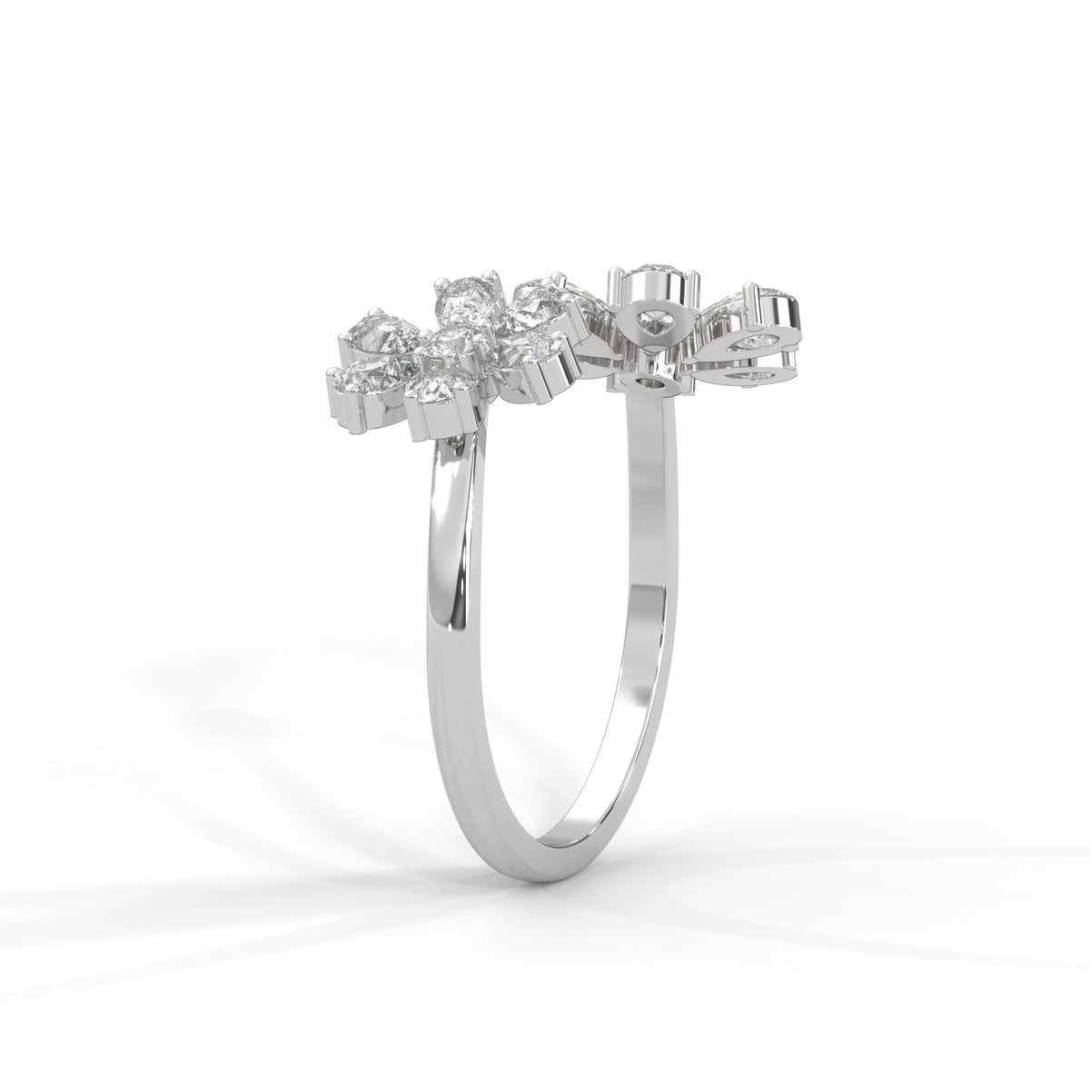 Blooming Snowflake Cluster Ring
