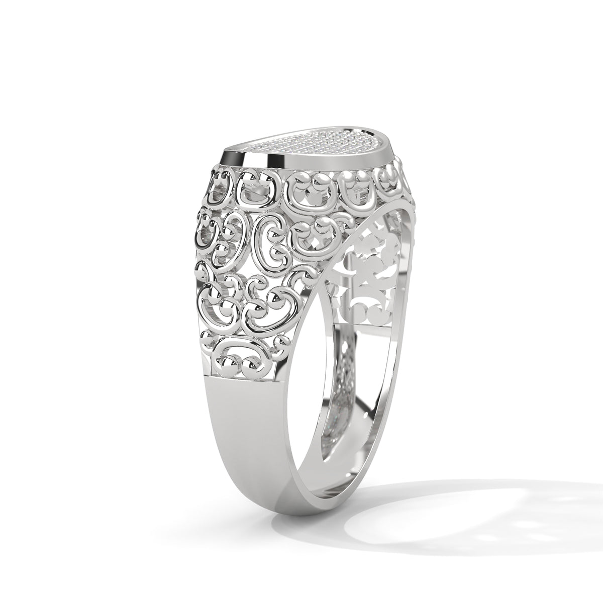 Filigree Scroll Cluster Ring