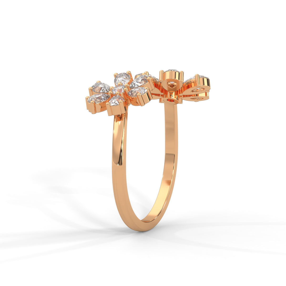 Blooming Snowflake Cluster Ring