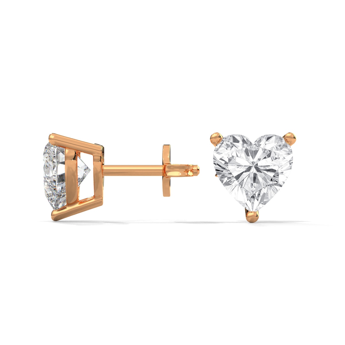 Sweetheart Solitaire Stud Earrings