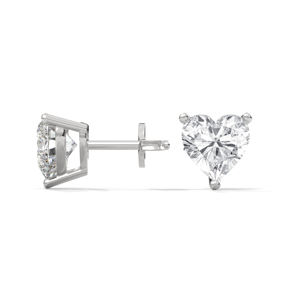 Sweetheart Solitaire Stud Earrings