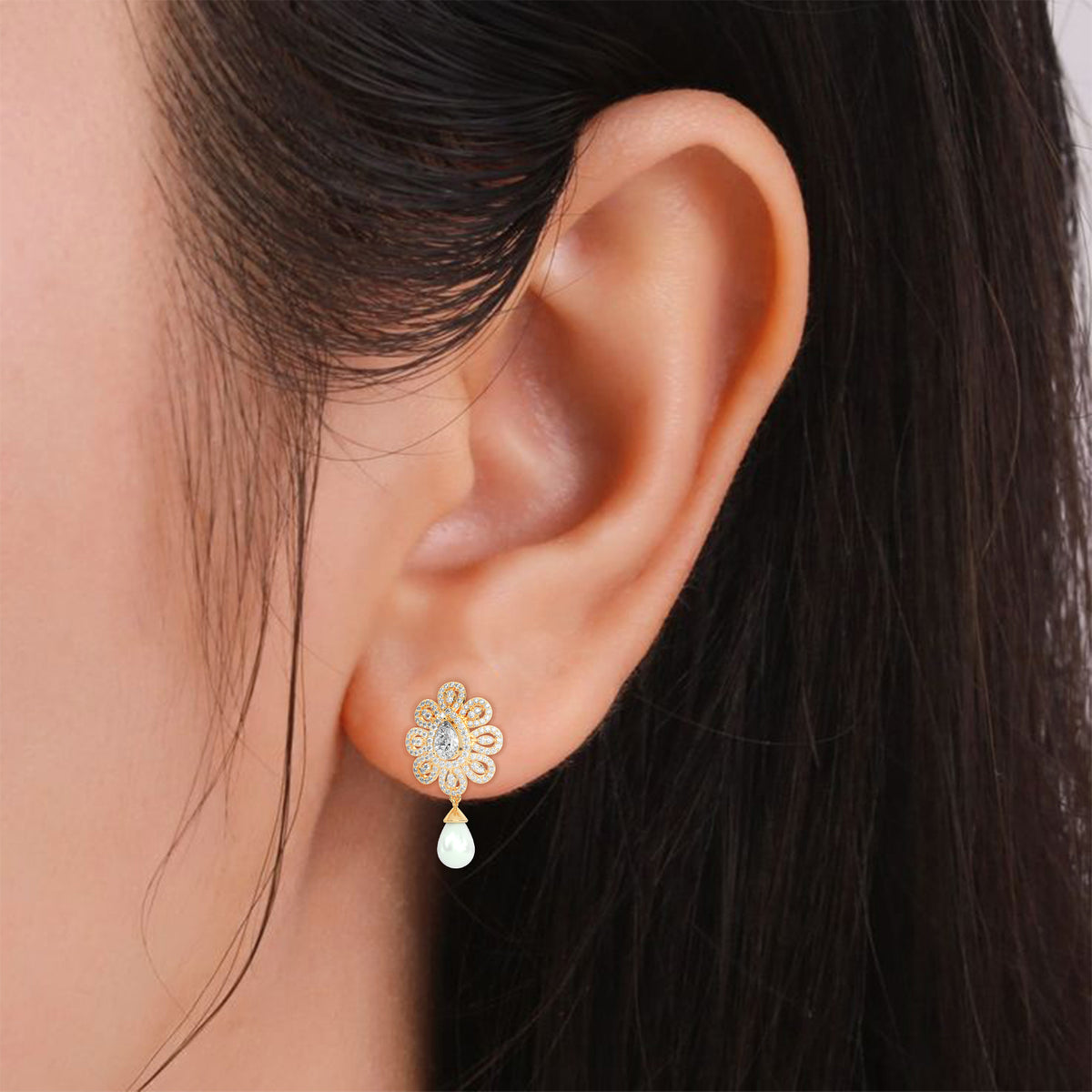 Blooming Petal Halo Dangler Earrings