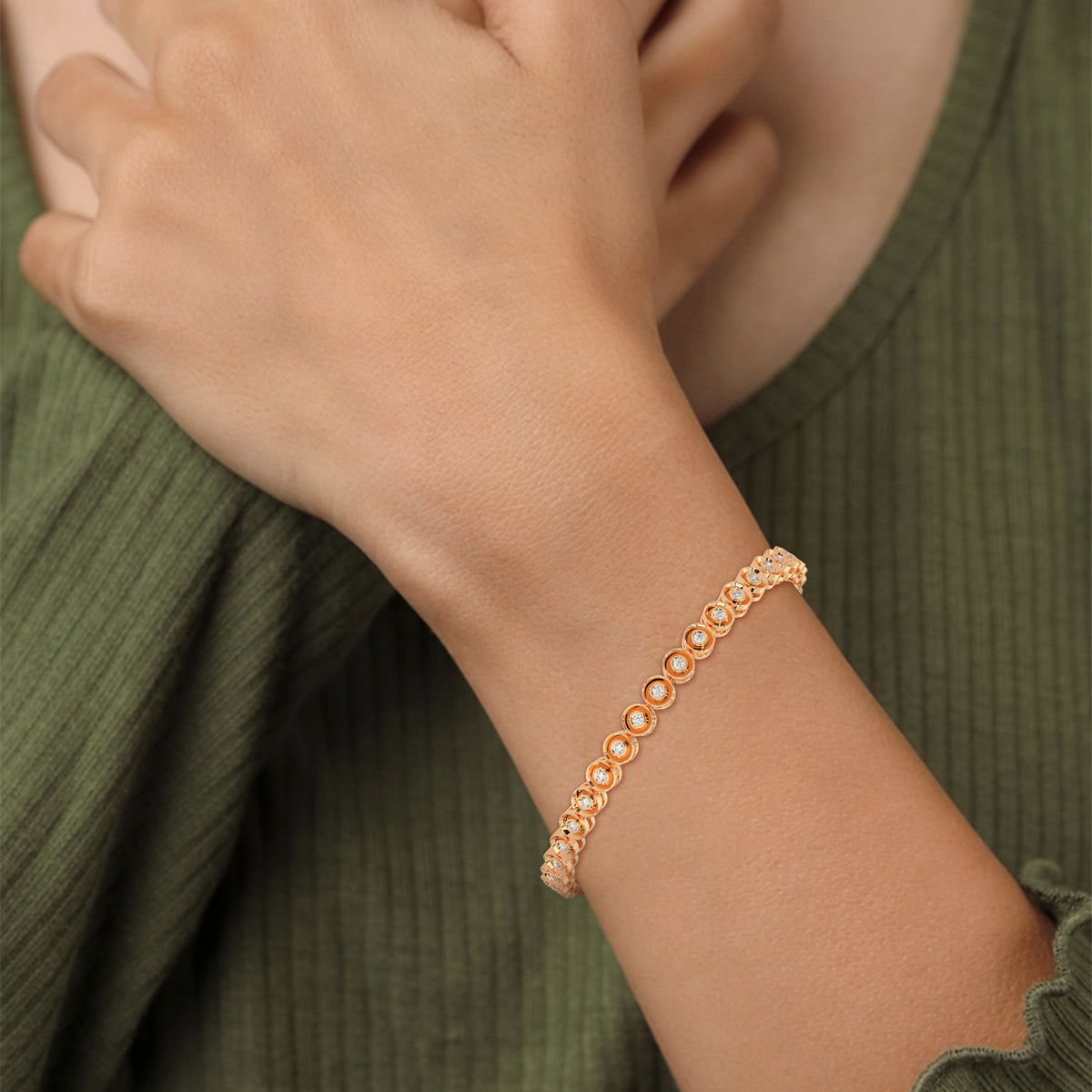 Bezel Circle Tennis Bracelet