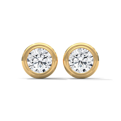Bezel Embrace Solitaire Studs — IGI Certified Diamond Jewellery | My Carat India