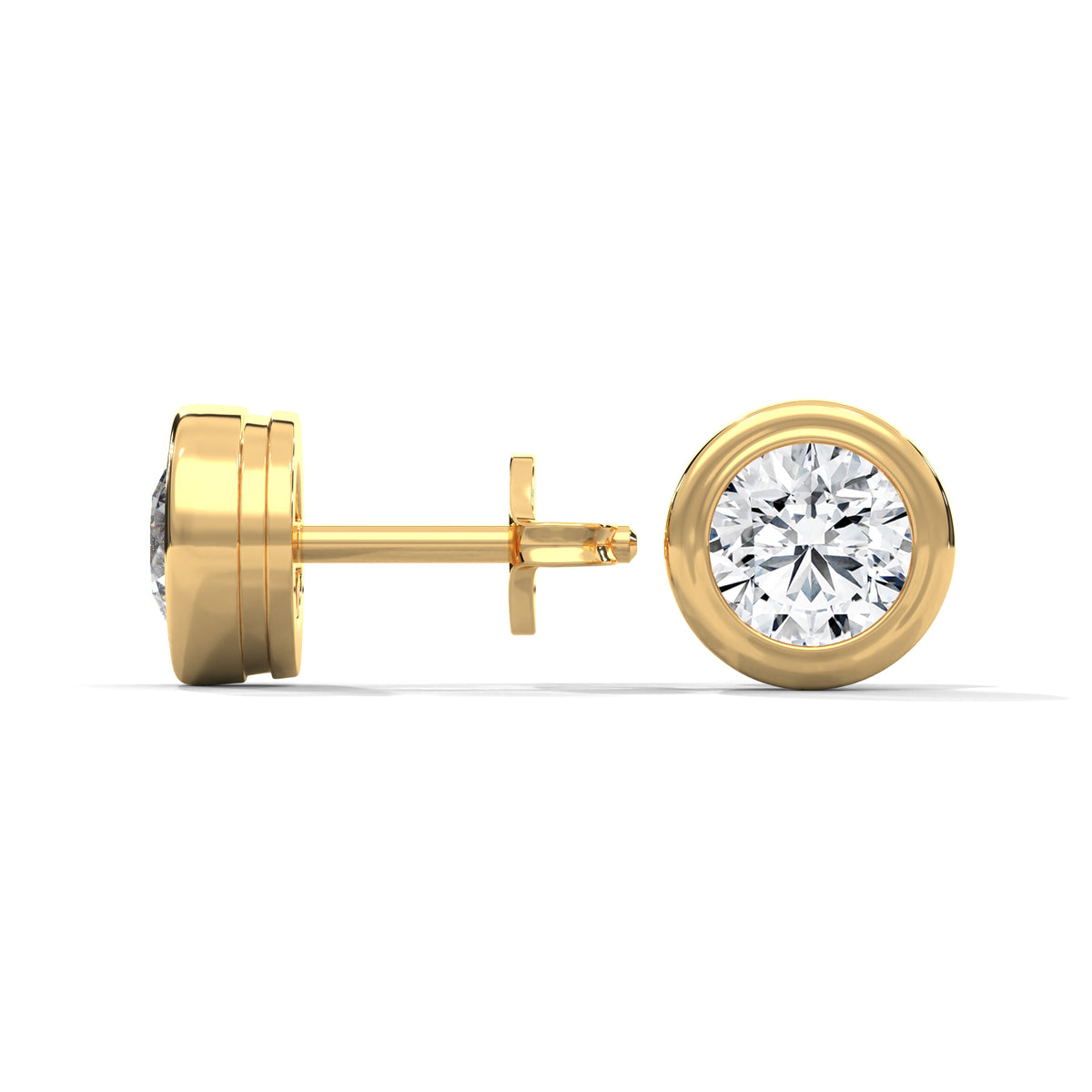 Bezel Embrace Solitaire Studs