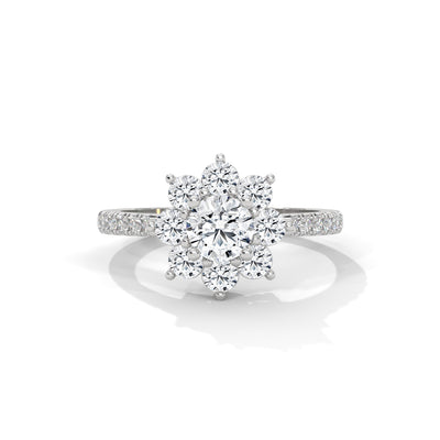 Snowflake Cluster Solitaire Ring — IGI Certified Diamond Jewellery | My Carat India