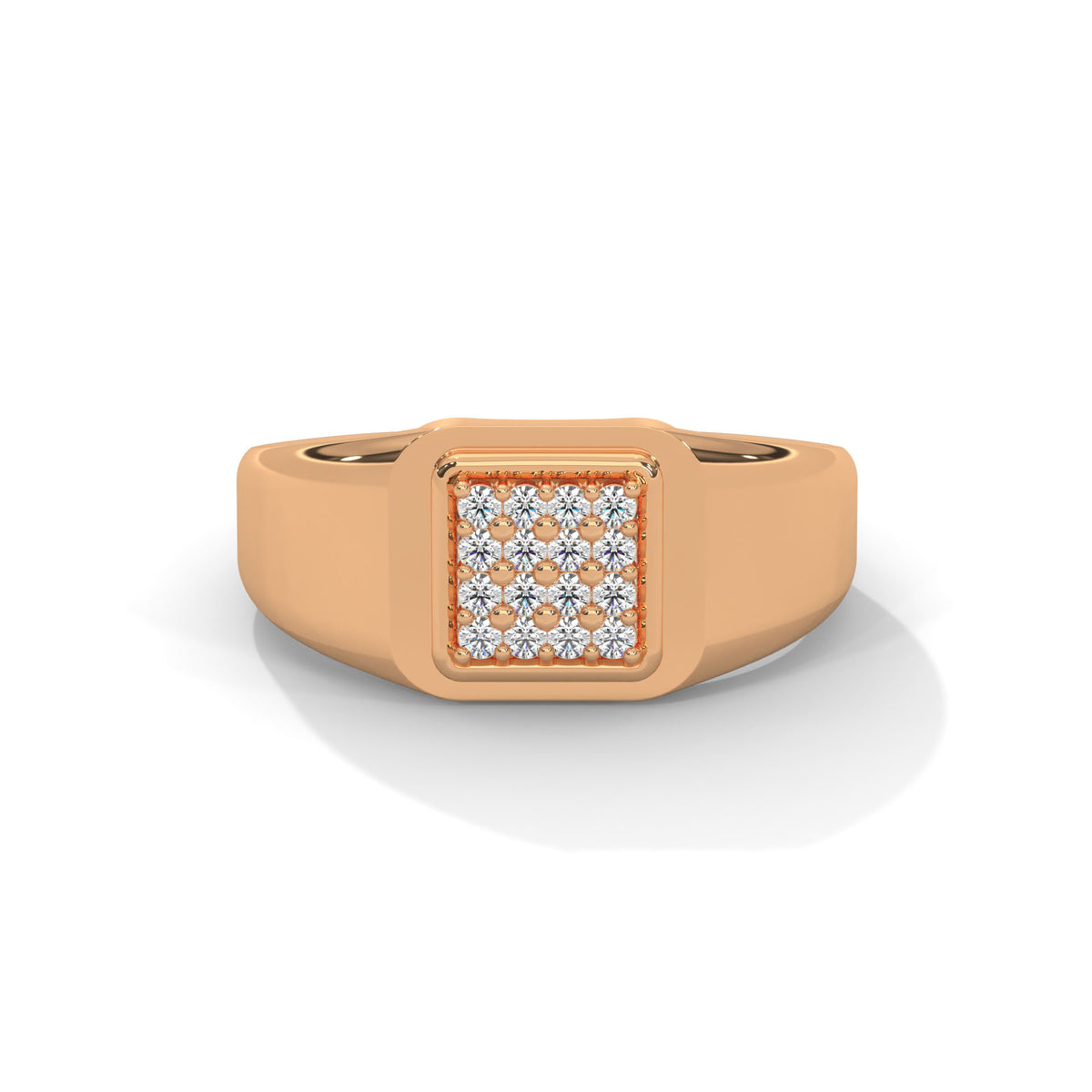 Bold Pavé Square Diamond Ring