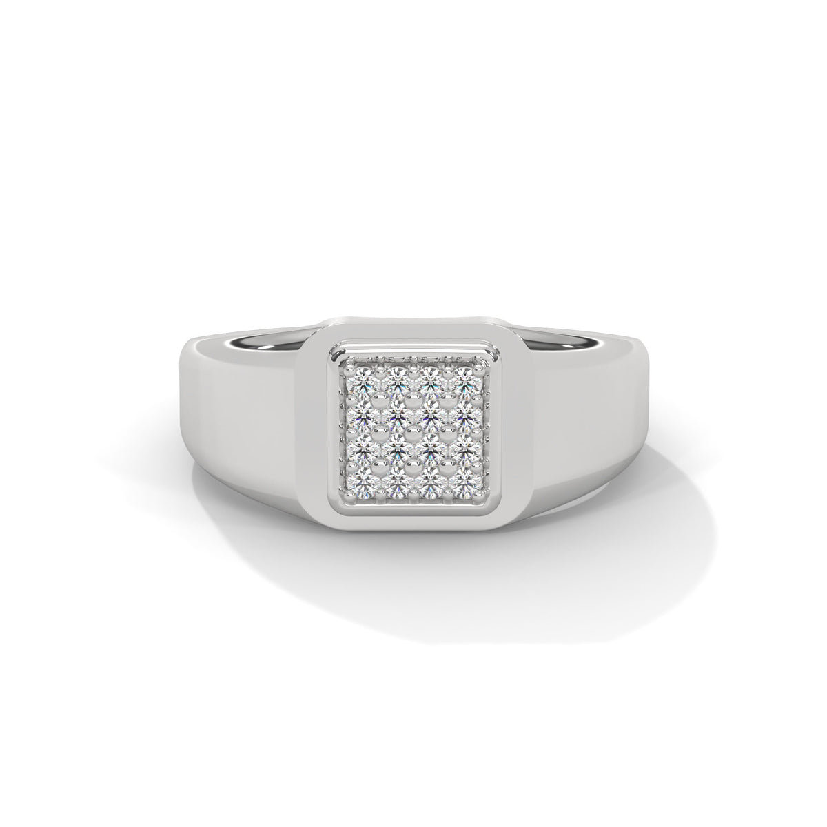 Bold Pavé Square Diamond Ring