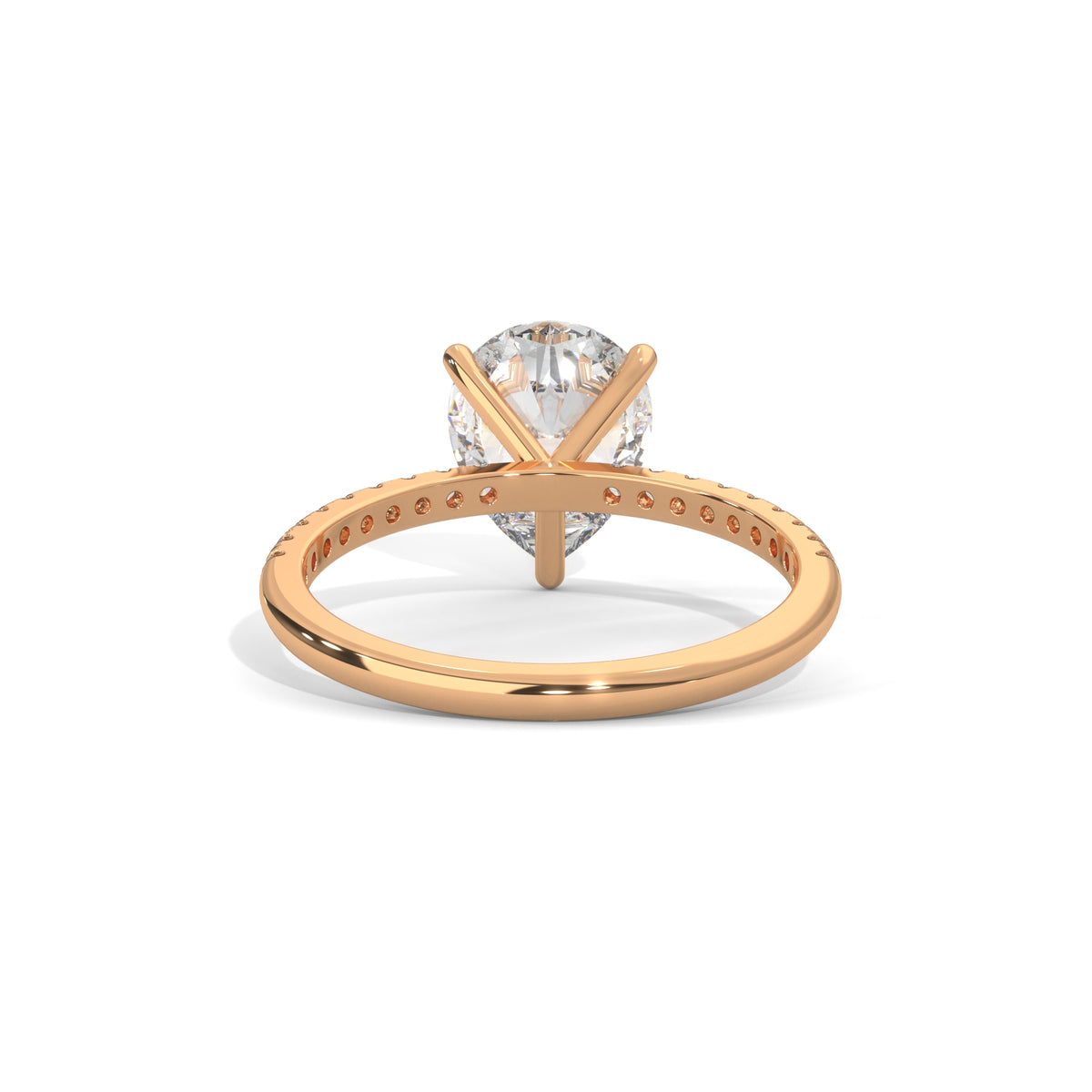 Teardrop Pavé Solitaire Ring