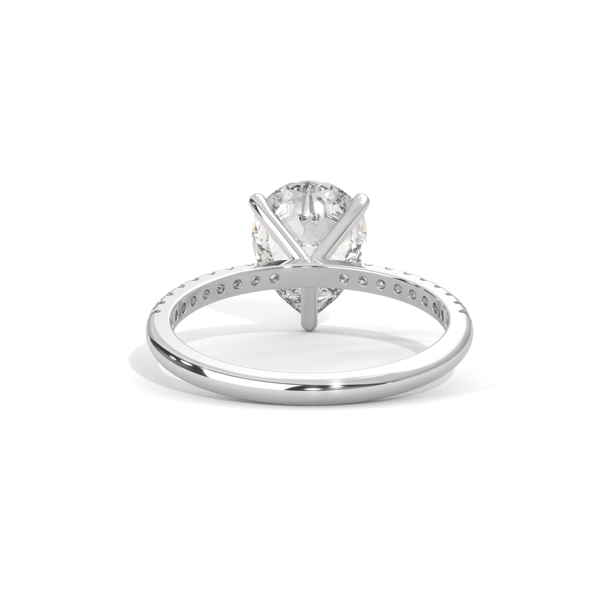 Teardrop Pavé Solitaire Ring