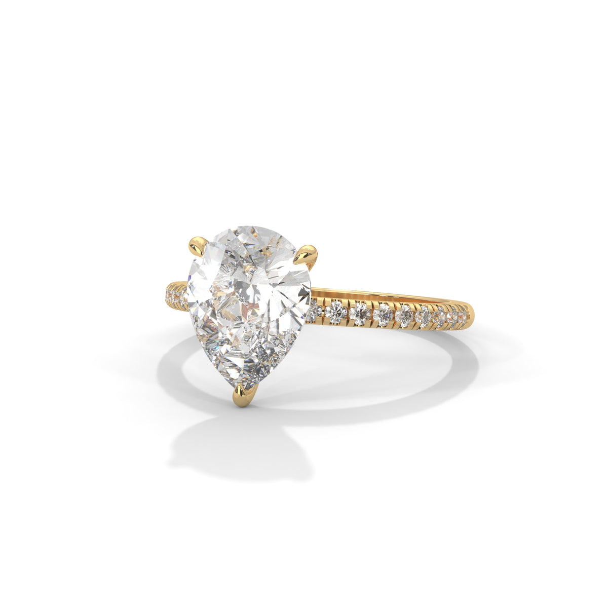 Teardrop Pavé Solitaire Ring