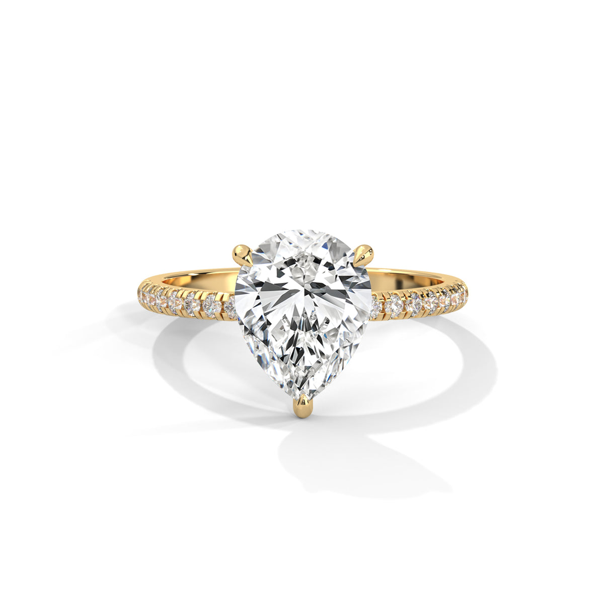 Teardrop Pavé Solitaire Ring