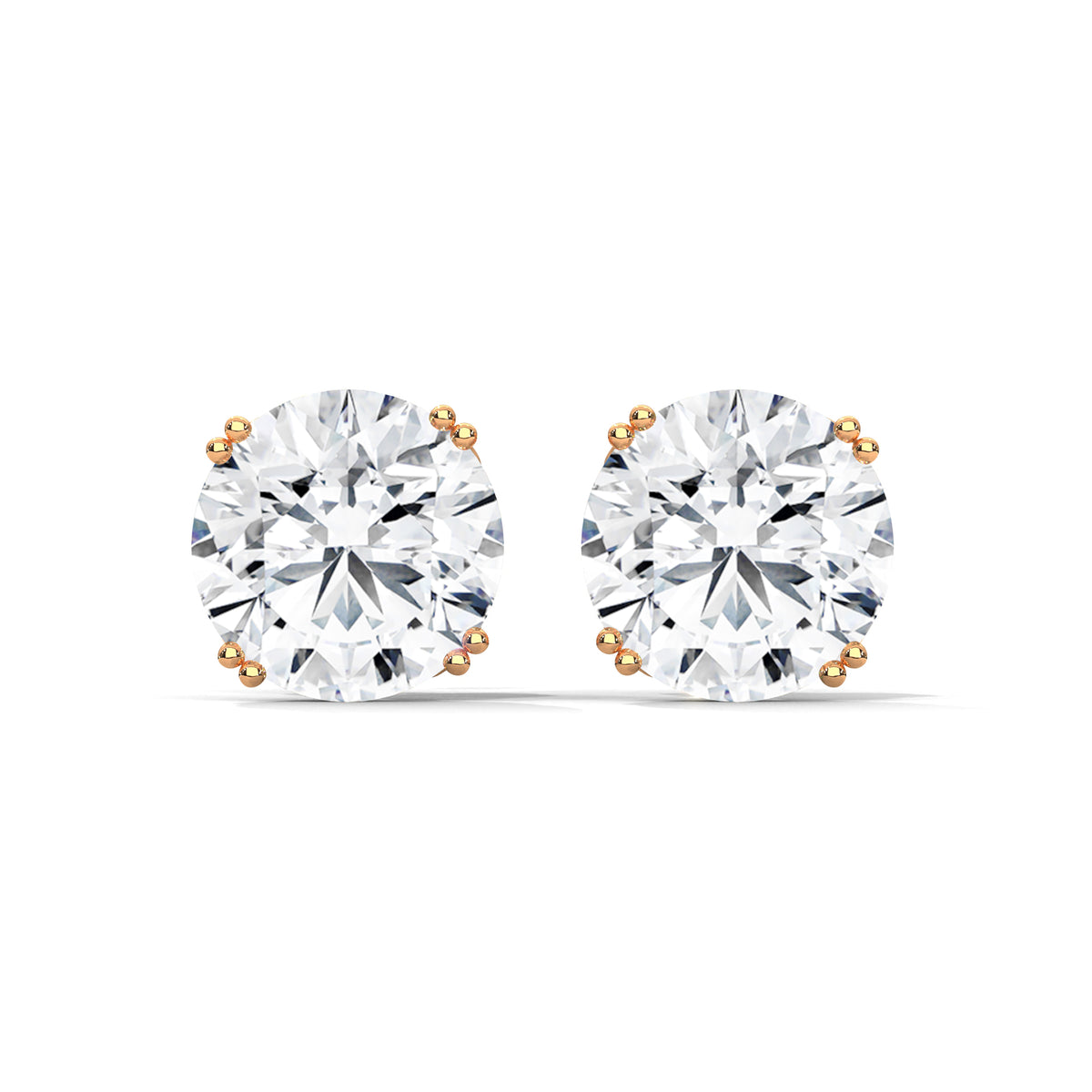 Brilliant Crown Solitaire Earrings