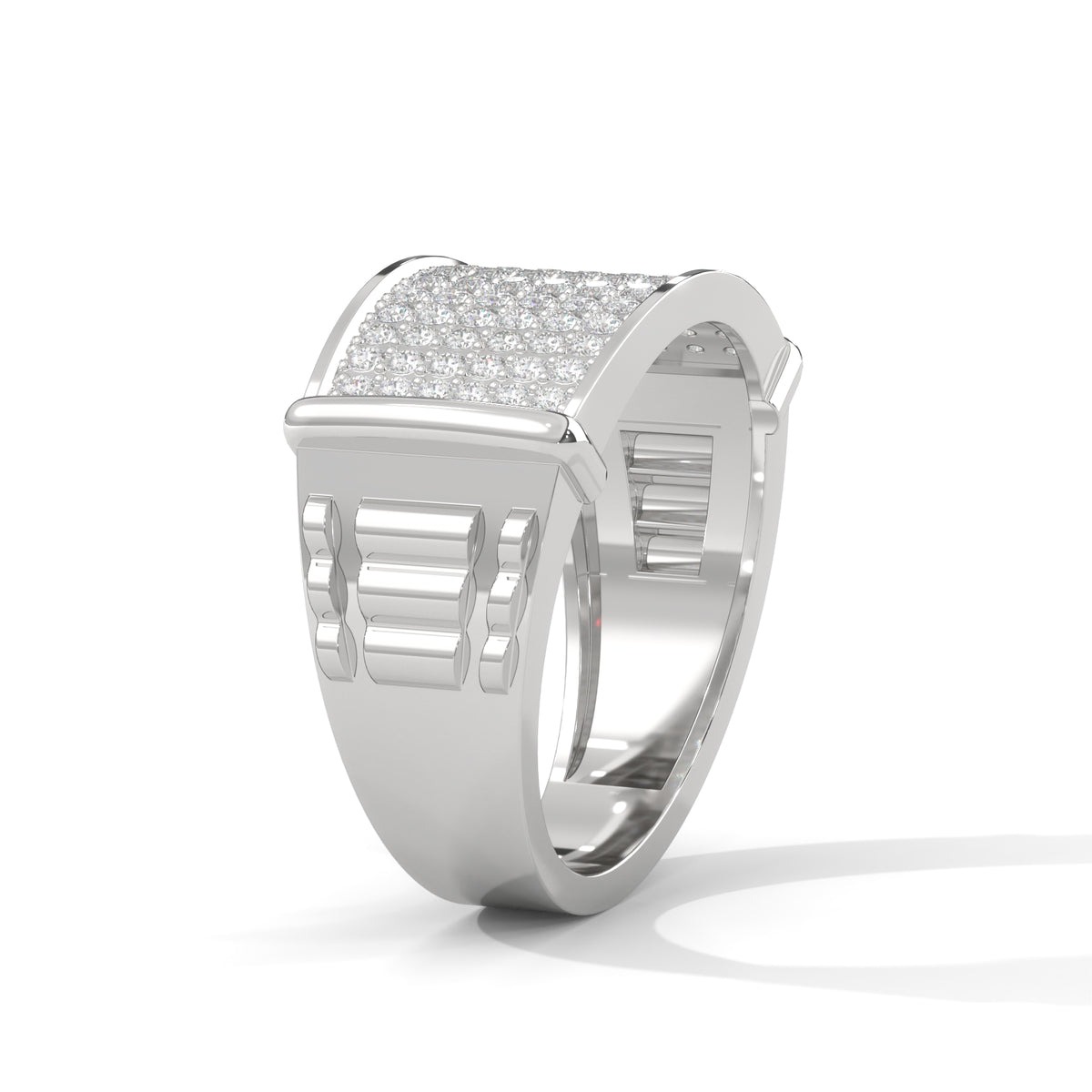 Gilded Grid Cluster Ring