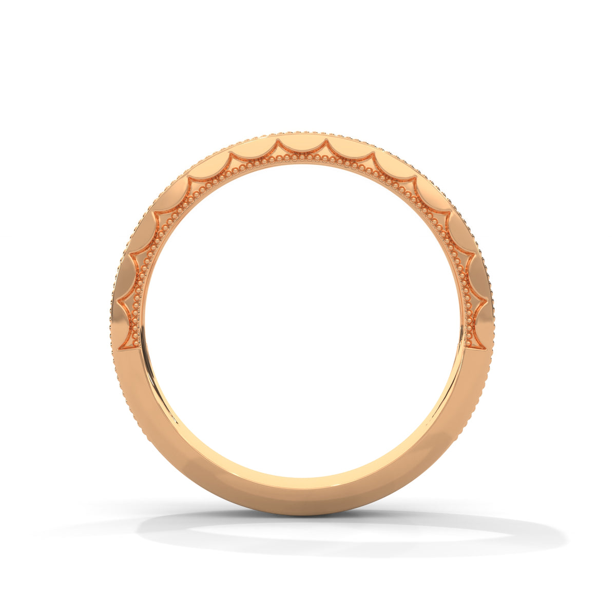 Rope Milgrain Diamond Band Ring