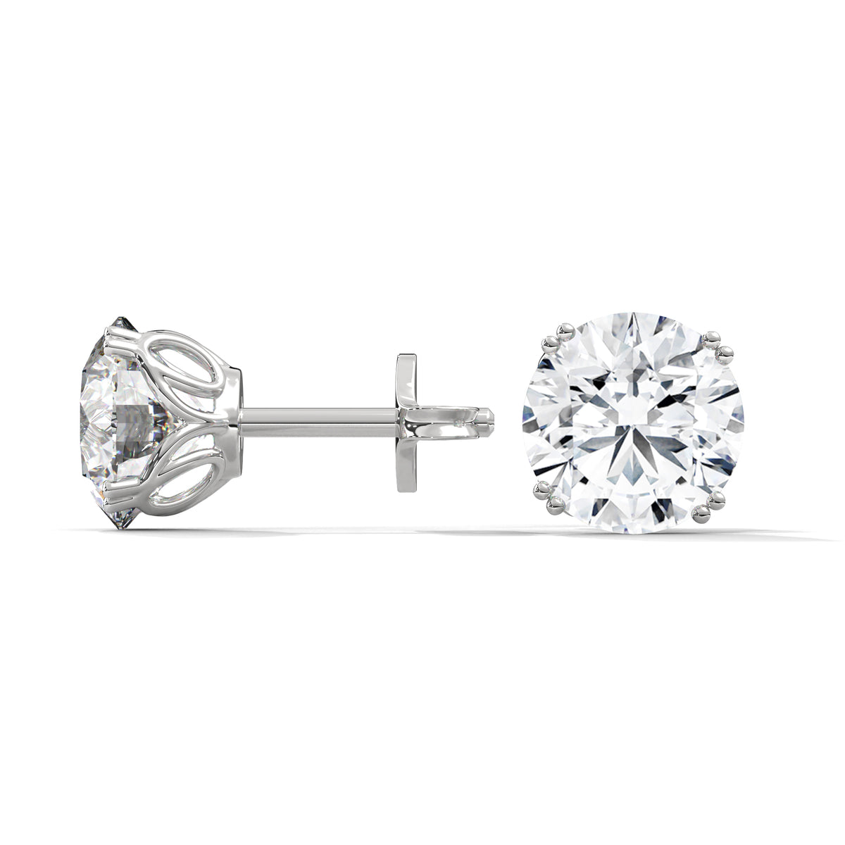 Brilliant Crown Solitaire Earrings