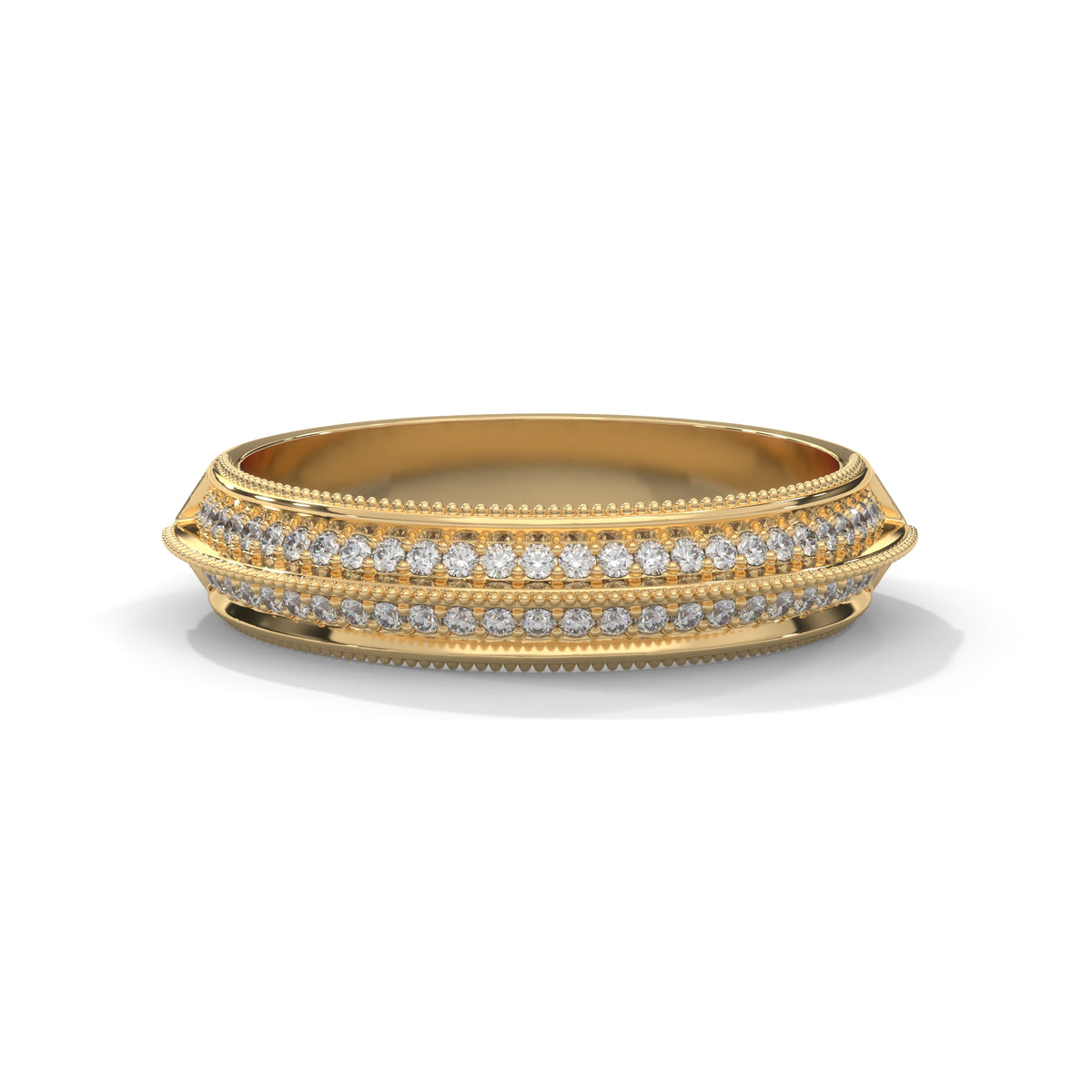 Milgrain Double Row Band Ring