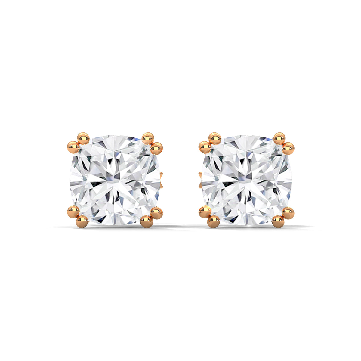 Cushion Radiance Solitaire Studs