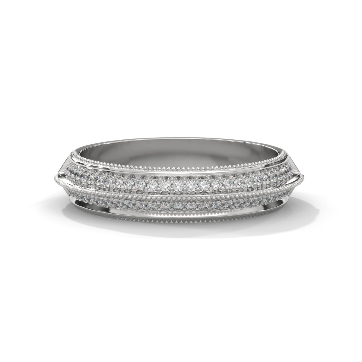 Milgrain Double Row Band Ring