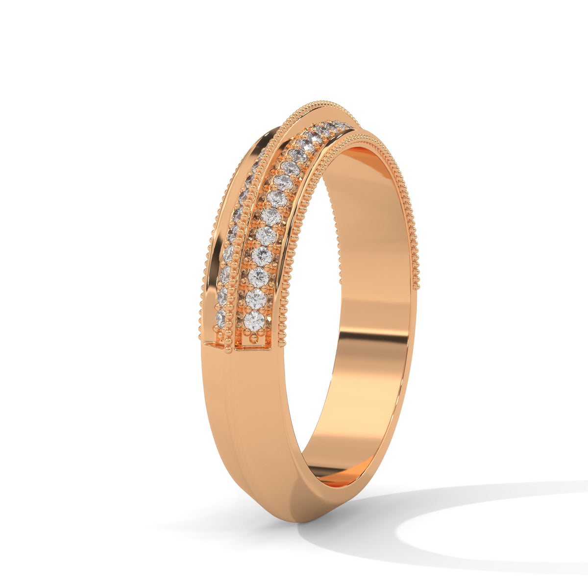 Milgrain Double Row Band Ring