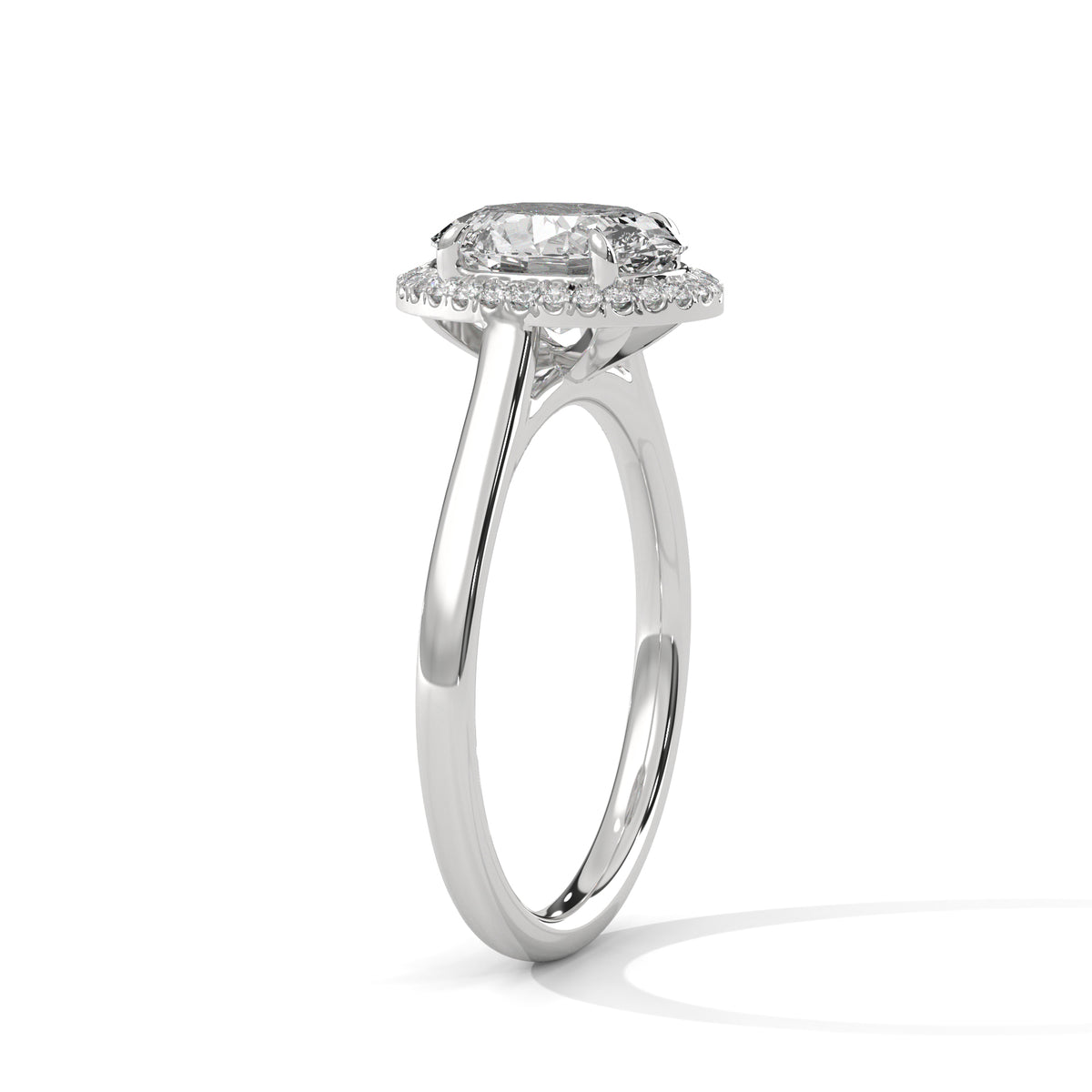 Oval Halo Solitaire Ring