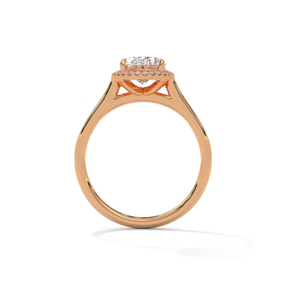 Oval Halo Solitaire Ring