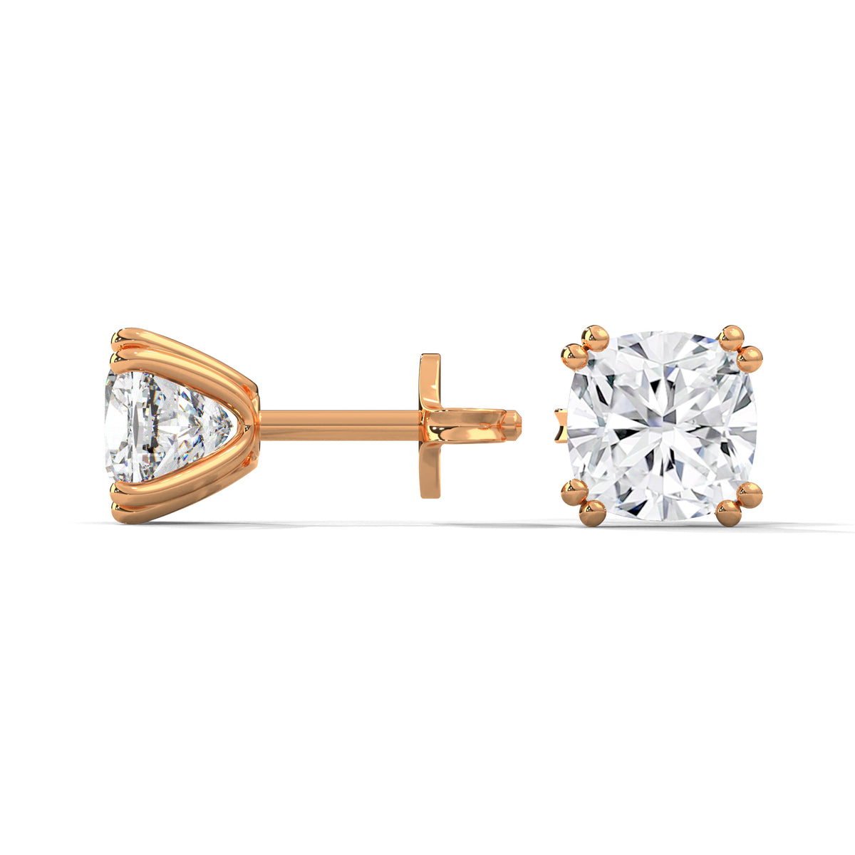 Cushion Radiance Solitaire Studs
