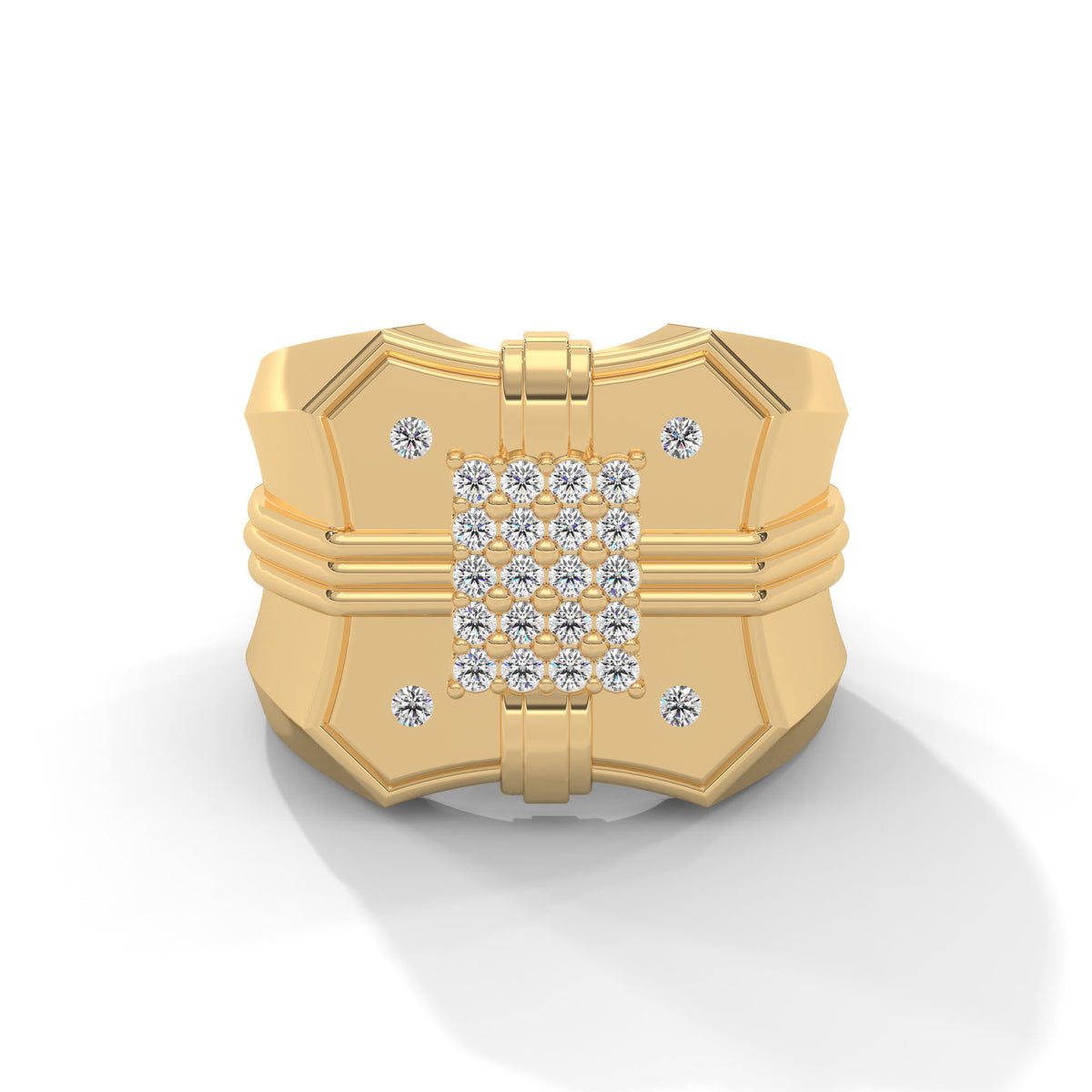 Bold Crest Cluster Ring