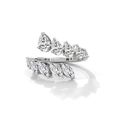 Wild Bloom Bypass Ring — IGI Certified Diamond Jewellery | My Carat India