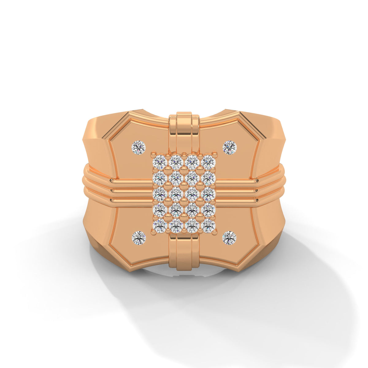Bold Crest Cluster Ring