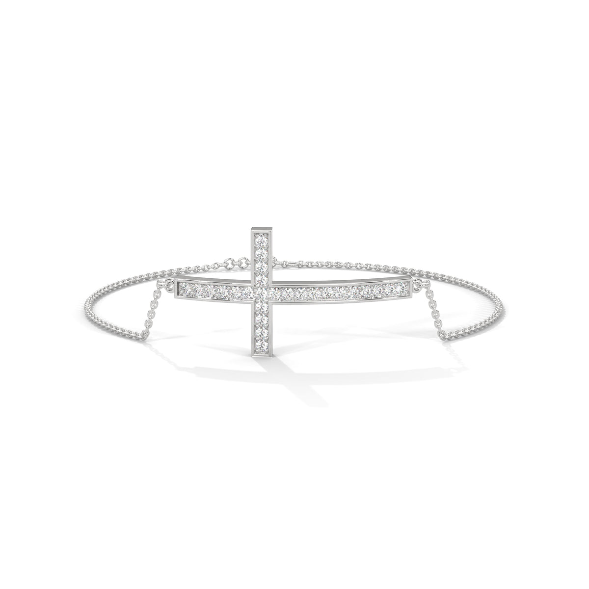 Sideways Cross Diamond Bracelet