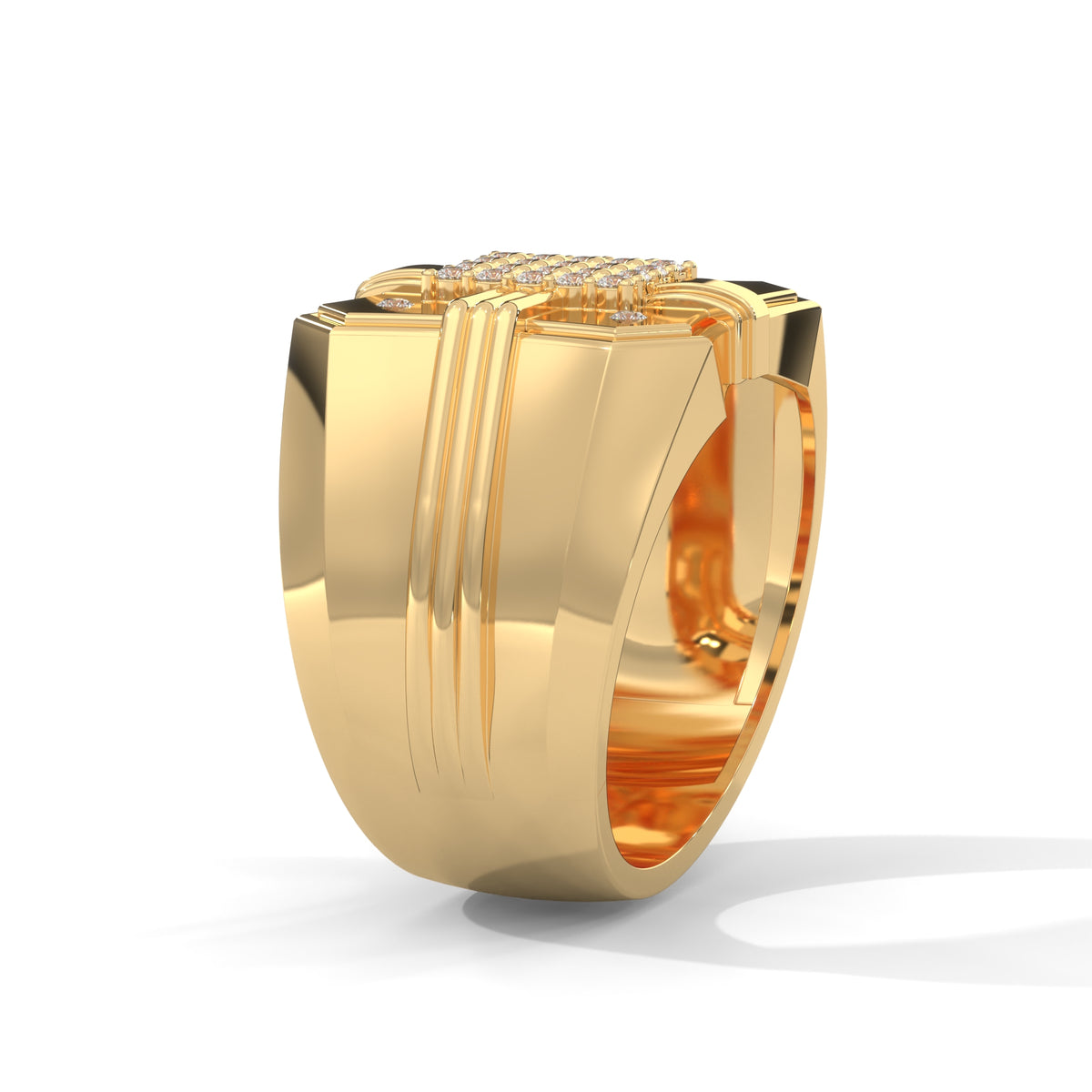 Bold Crest Cluster Ring