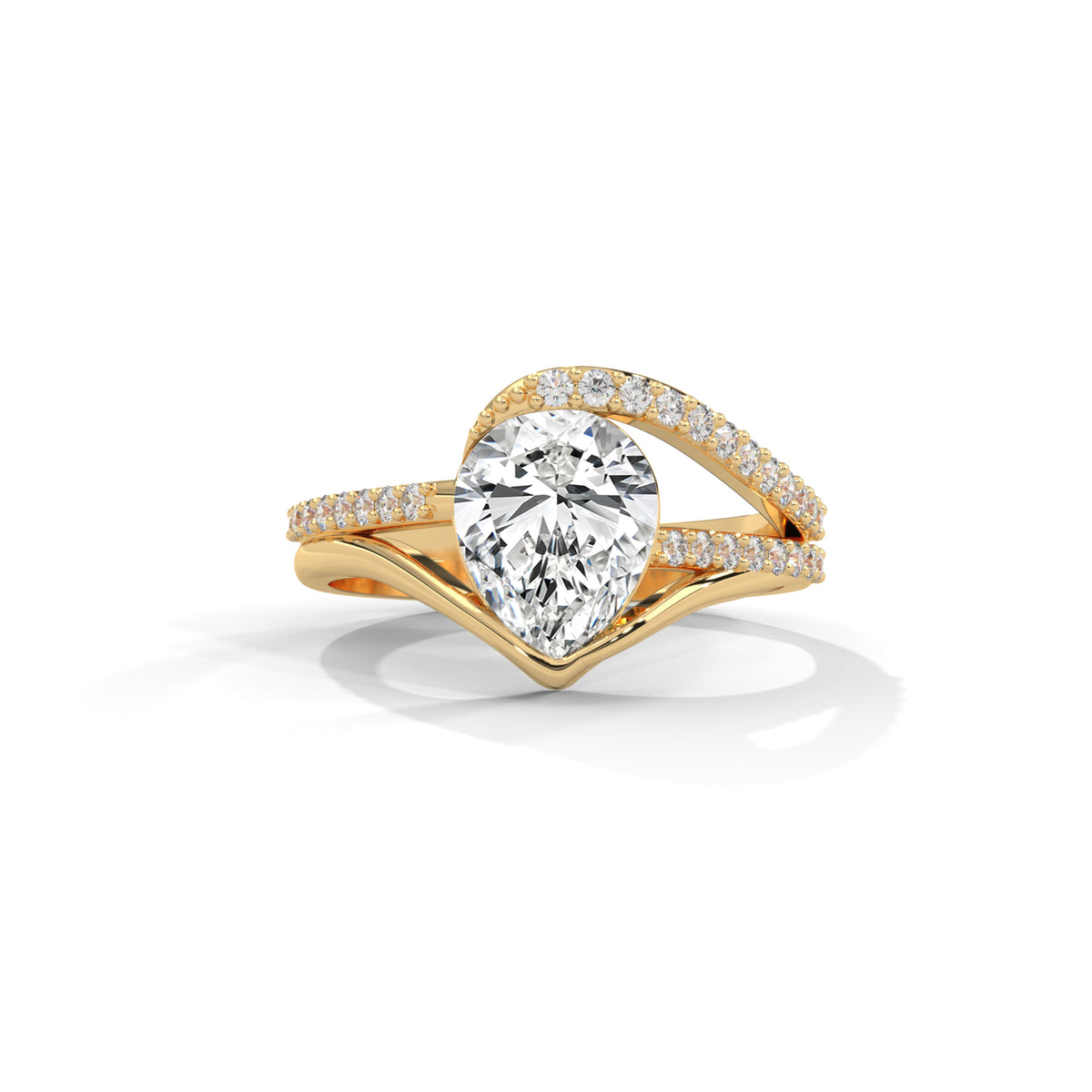 Split Arc Solitaire Ring