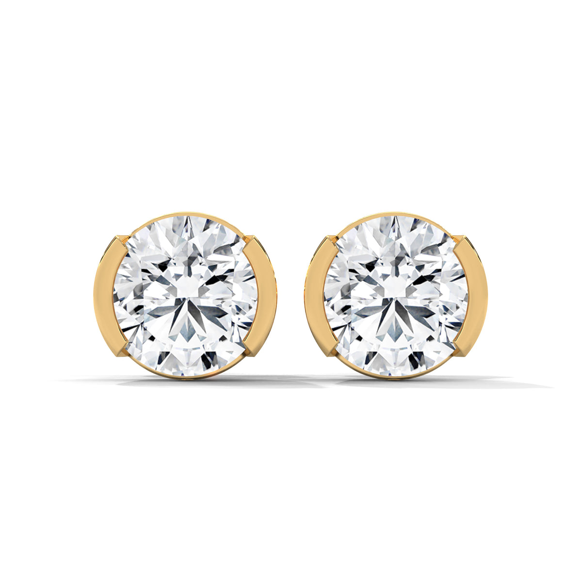 Half Moon Embrace Solitaire Earrings